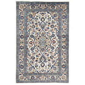 Tappeto Kashan Fine Persia Medaglione Crema Blu 96x150 Cm