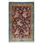 Tappeto Ghom Seta Persia Floreale Viola Turchese 78x120 Cm