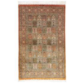Tappeto Ghom Seta Persia Floreale Mattone Verde 97x154 Cm