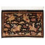 Tappeto Ghom Seta Persia Astratto Nero Oro 90x59 Cm