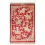 Tappeto Ghom Seta Persia Floreale Rosso Crema 60x95 Cm