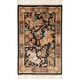 Tappeto Ghom Seta Persia Floreale Nero Crema 61x92 Cm