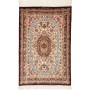 Tappeto Ghom Seta Persia Medaglione Avorio Bordeaux 61x90 Cm