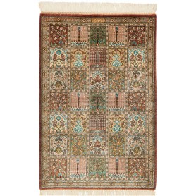 Tappeto Ghom Seta Persia Astratto Crema Terracotta 60x90 Cm