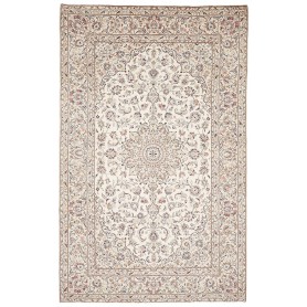 Tappeto Kashan Persia Medaglione Avorio Blu 194x306 Cm