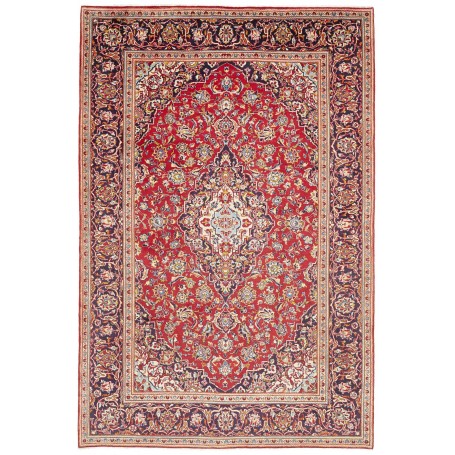 Tappeto Ardakan Persia Medaglione Rosso Scarlatto Blu Notte