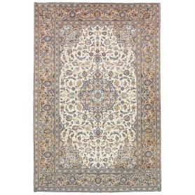 Tappeto Kashan Persia Medaglione Crema Blu 195x292 Cm