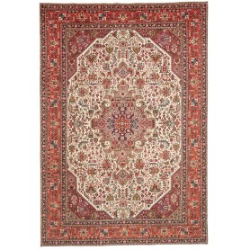 Tappeto Tabriz Persia Geometrico Crema Rosso 202x298 Cm