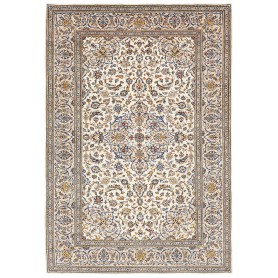 Tappeto Kashan Persia Medaglione Avorio Blu 204x300 Cm