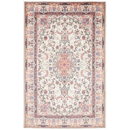Tappeto Kashan Persia Medaglione Avorio Rosa 198x302 Cm