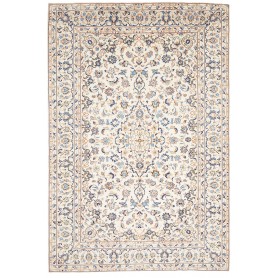Tappeto Kashan Persia Medaglione Avorio Blu 200x294 Cm