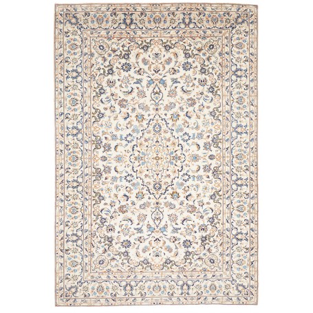 Tappeto Kashan Persia Medaglione Avorio Blu 200x294 Cm