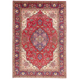 Tappeto Tabriz Persia Medaglione Rosso Blu 200x287 Cm