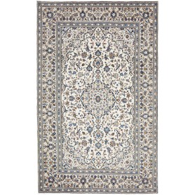 Tappeto Kashan Persia Medaglione Crema Blu 195x308 Cm