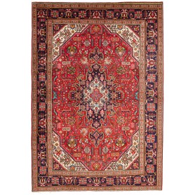Tappeto Tabriz Persia Geometrico Rosso Blu Scuro 205x285 Cm