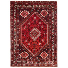 Tappeto Shiraz Persia Geometrico Rosso Blu Scuro 212x298 Cm