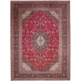 Tappeto Ardakan Persia Medaglione Rosso Blu Scuro 302x405 Cm