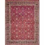 Tappeto Mashad Persia Floreale Rosso Abrash Blu 295x388 Cm