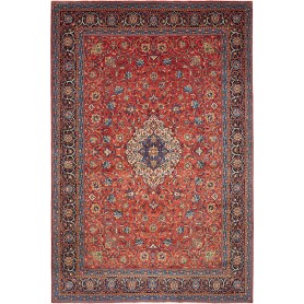 Tappeto Sarough Persia Medaglione Rosso Blu 248x372 Cm