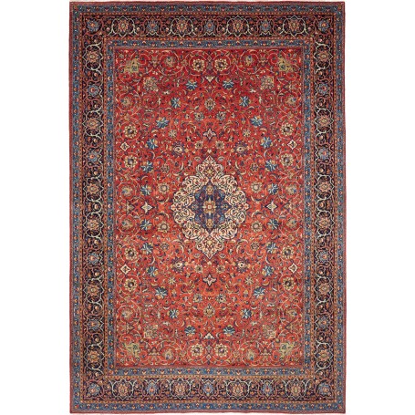 Tappeto Sarough Persia Medaglione Rosso Blu 248x372 Cm