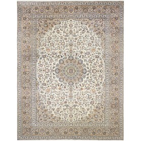 Tappeto Kashan Persia Medaglione Avorio Beige 290x385 Cm