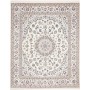 Tappeto Nain 6la Persia Medaglione Crema Azzurro 207x260 Cm