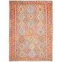 Tappeto Kilim Afghanistan Geometrico Salmone Azzurro 204x288