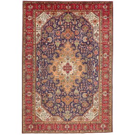 Tappeto Tabriz Persia Medaglione Blu Rosso 204x298 Cm