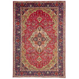 Tappeto Tabriz Persia Medaglione Rosso Blu 202x302 Cm