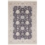 Tappeto Nain 6la Persia Medaglione Blu Scuro Avorio 156x235
