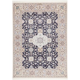 Tappeto Nain 6la Persia Medaglione Blu Crema 180x246 Cm