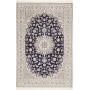 Tappeto Nain 6la Persia Medaglione Blu Crema 148x223 Cm