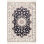 Tappeto Nain 6la Persia Medaglione Blu Notte Crema 126x175 C