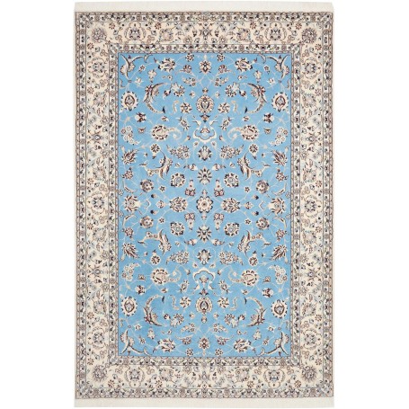 Tappeto Nain 6la Persia Floreale Azzurro Crema 160x244 Cm