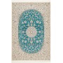 Tappeto Nain 6la Persia Medaglione Turchese Crema 131x196 Cm