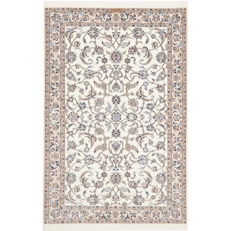 Tappeto Nain 6la Persia Floreale Crema Blu 131x195 Cm