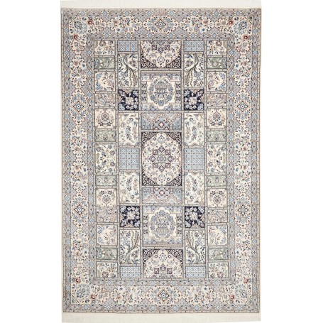 Tappeto Nain 6la Persia Astratto Avorio Azzurro 163x257 Cm
