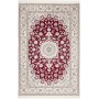 Tappeto Nain 6la Persia Medaglione Bordeaux Avorio 163x245 C