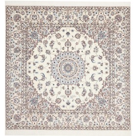 Tappeto Nain 6la Persia Medaglione Crema Blu 164x163 Cm