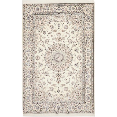 Tappeto Nain 6la Persia Medaglione Crema Blu 134x207 Cm