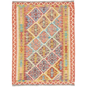 Tappeto Kilim Afghanistan Geometrico Multicolore Vibrante Ab