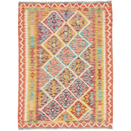 Tappeto Kilim Afghanistan Geometrico Multicolore Vibrante Ab