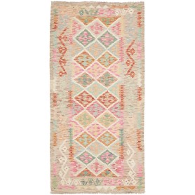 Tappeto Kilim Afghanistan Geometrico Beige Rosa 99x200 Cm