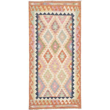 Tappeto Kilim Afghanistan Geometrico Beige Pastello 97x206 C