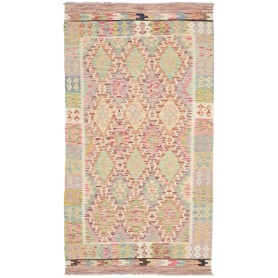 Tappeto Kilim Afghanistan Geometrico Pastello Rosa 106x193 C