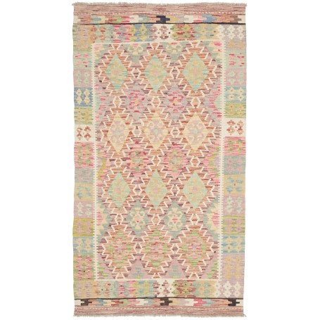 Tappeto Kilim Afghanistan Geometrico Pastello Rosa 106x193 C