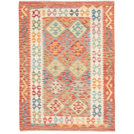 Tappeto Kilim Afghanistan Geometrico Terracotta Multicolor 1