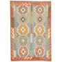 Tappeto Kilim Afghanistan Geometrico Azzurro Arancio 123x180