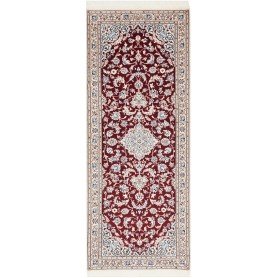 Tappeto Nain 6la Persia Medaglione Bordeaux Crema 81x211 Cm