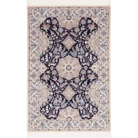 Tappeto Nain 6la Persia Medaglione Blu Crema 104x158 Cm
